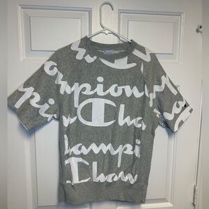 Champion Men’s Heather Gray and White Weave Sweatshirt Size Medium